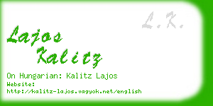 lajos kalitz business card